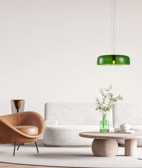 GELATINA: Interior Dome Glass with Brass Highlight Pendant Lights