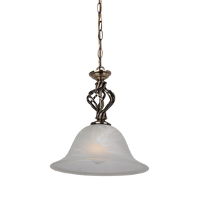 Geneva P1 Brass Iron 1 Light 30cm E27 Pendant Antique Brass
