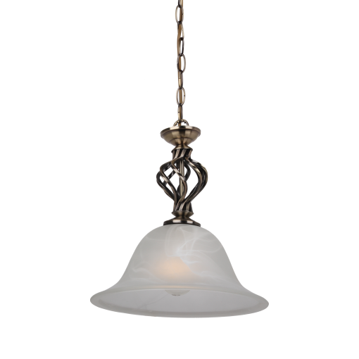 Geneva P1 Brass Iron 1 Light 30cm E27 Pendant Antique Brass