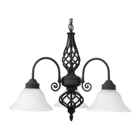 Geneva P3 Blk 3 Light E27 Pendant Black