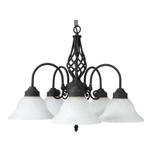 Geneva P5 Blk 5 Light E27 Pendant Black