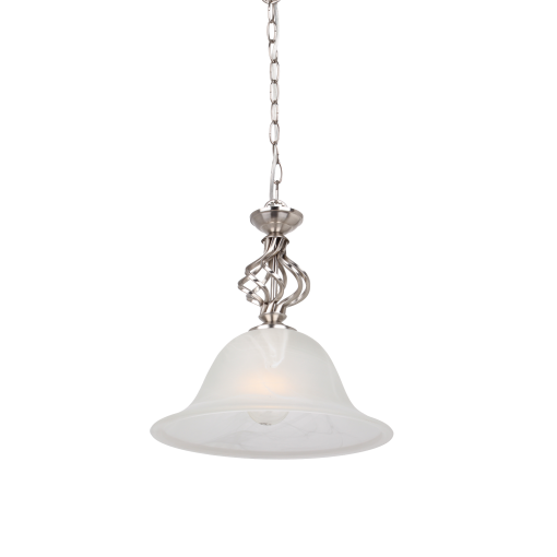 Geneva P1 Sat/Chr 1 Light 30cm E27 Pendant Satin Nickel