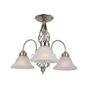 Geneva P3 Sat/Chr 3 Light E27 Pendant Satin Nickel