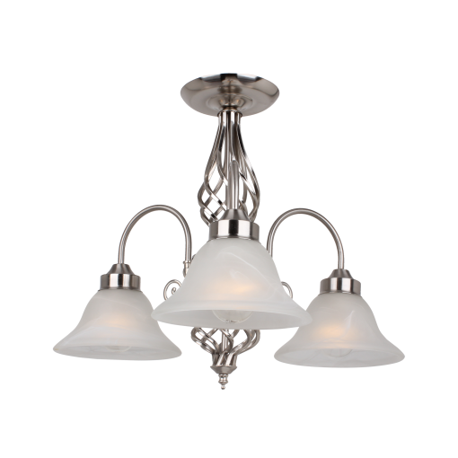 Geneva P3 Sat/Chr 3 Light E27 Pendant Satin Nickel