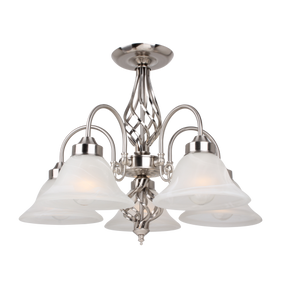Geneva P5 Sat/Chr 5 Light E27 Pendant Satin Nickel