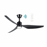 Genoa DC 1270mm 3 ABS Blade WIFI & Remote Control Ceiling Fan with Variable Dim 16w CCT LED Light  Matt Black