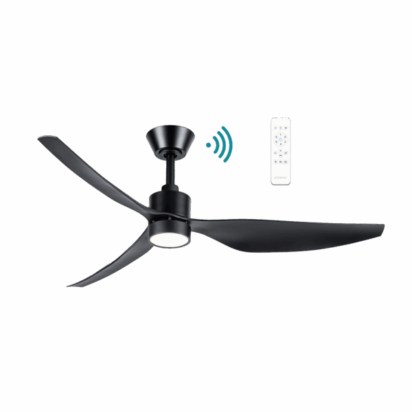 Genoa DC 1270mm 3 ABS Blade WIFI & Remote Control Ceiling Fan with Variable Dim 16w CCT LED Light  Matt Black