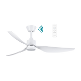 Genoa DC 1270mm 3 ABS Blade WIFI & Remote Control Ceiling Fan with Variable Dim 16w CCT LED Light  Matt White