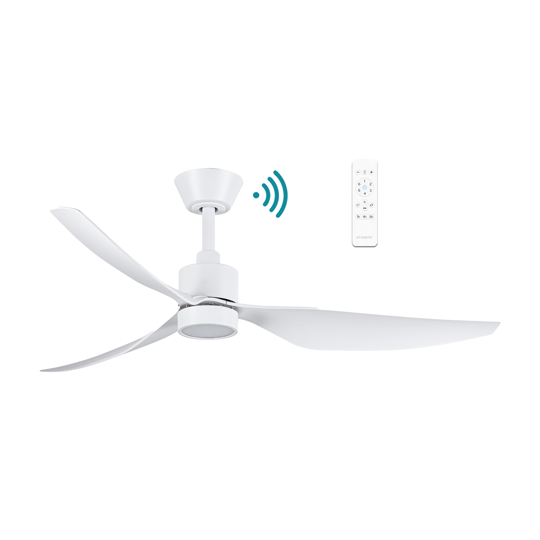 Genoa DC 1270mm 3 ABS Blade WIFI & Remote Control Ceiling Fan with Variable Dim 16w CCT LED Light  Matt White