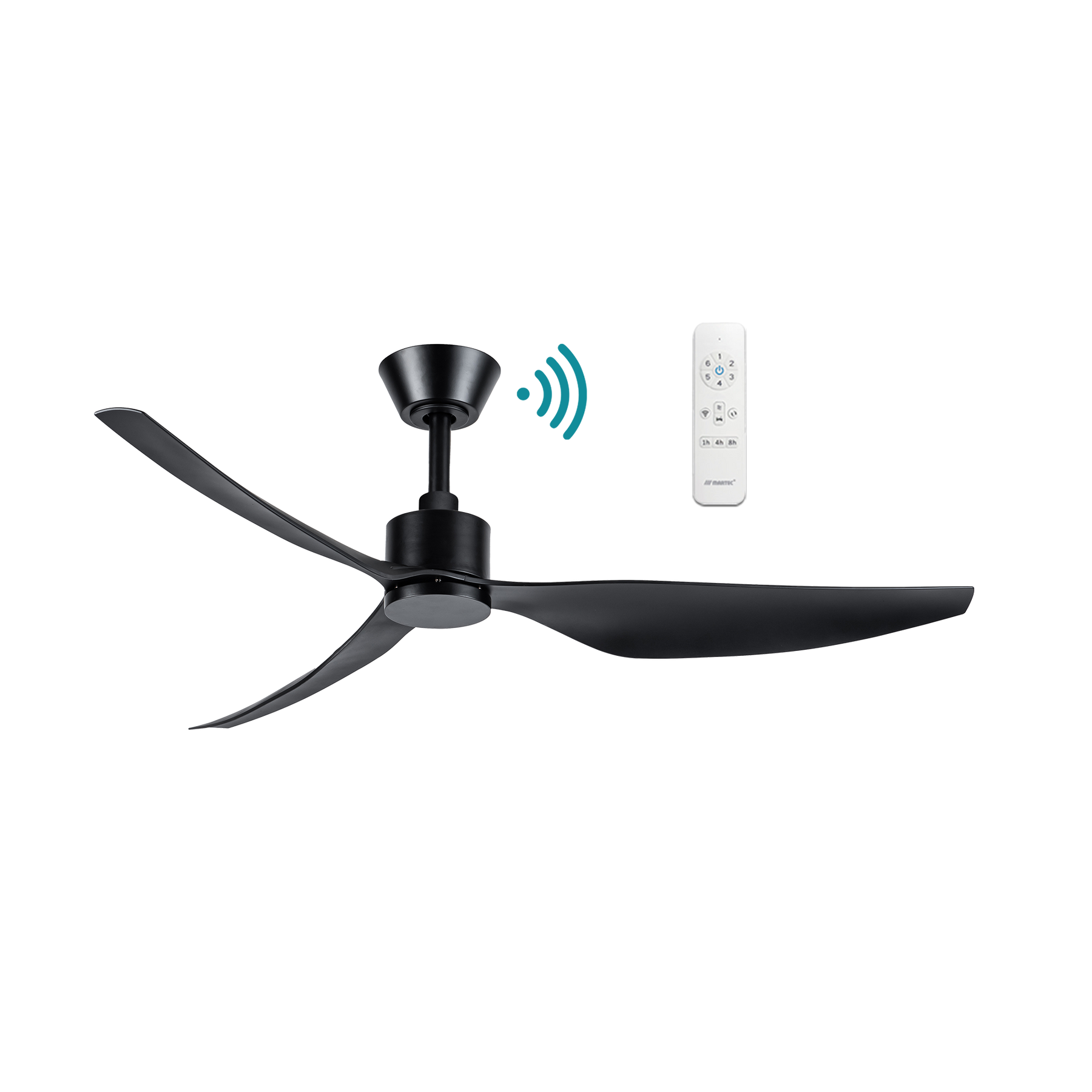 Genoa DC 1270mm 3 ABS Blade WIFI & Remote Control Ceiling Fan Only Matt Black