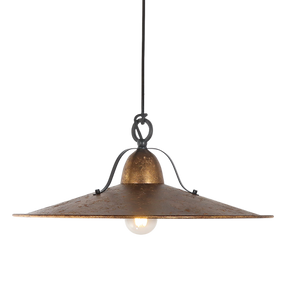Benson L AGL 1 light Large 48cm E27 Pendant Aged Gold Leaf