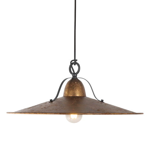 Benson L AGL 1 light Large 48cm E27 Pendant Aged Gold Leaf