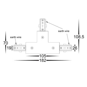 White Single Circuit T-Shape Connector
