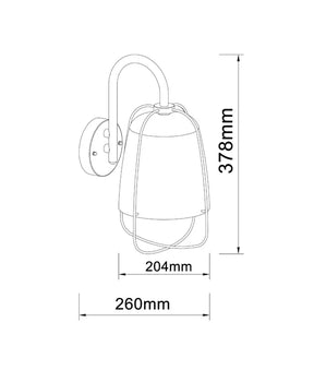 HINK Exterior Cage Surface Mounted Wall Lights IP44