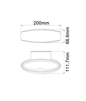 HORUS Exterior LED Matte Black Crescent Surface Mounted Wall Light IP54