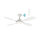 Hampton DC 1320mm 4 ABS Blade WIFI & Remote Control Ceiling Fan with Variable Dim 18w CCT LED Light Matt White