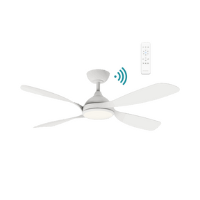 Hampton DC 1320mm 4 ABS Blade WIFI & Remote Control Ceiling Fan with Variable Dim 18w CCT LED Light Matt White