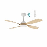 Hampton DC 1320mm 4 ABS Blade WIFI & Remote Control Ceiling Fan Only Matt White/Oak