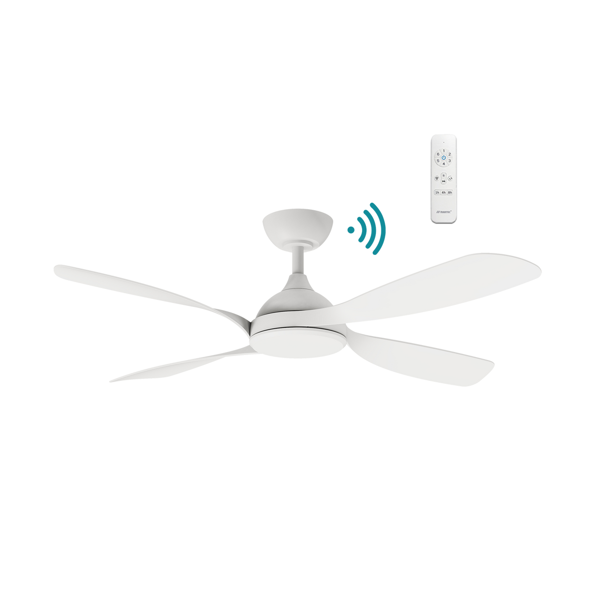 Hampton DC 1320mm 4 ABS Blade WIFI & Remote Control Ceiling Fan Only Matt White