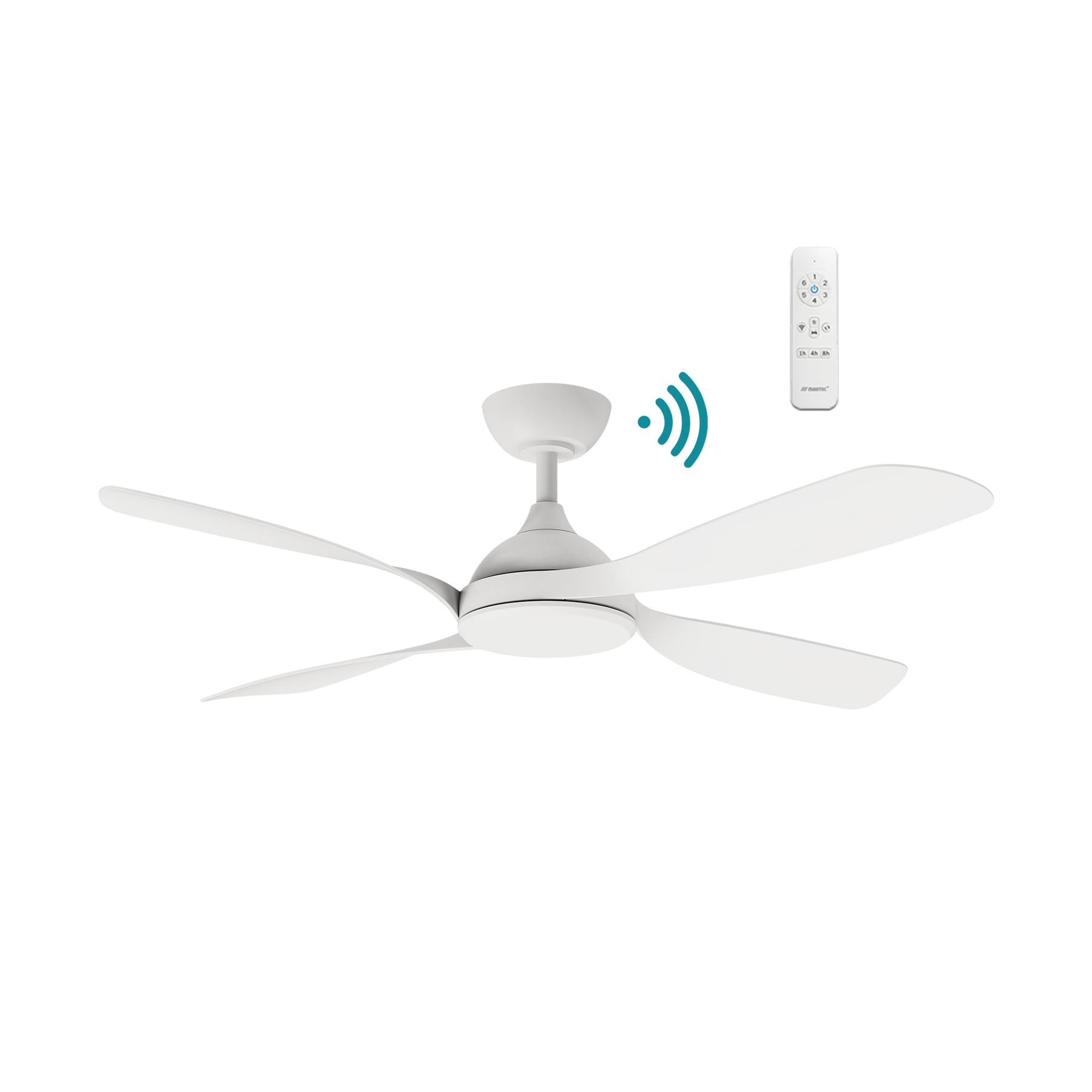 Hampton DC 1320mm 4 ABS Blade WIFI & Remote Control Ceiling Fan Only Matt White
