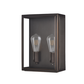 Kent Blk 1 Light E27 Brass Flush Wall Exterior