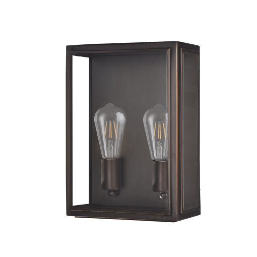 Kent Blk 1 Light E27 Brass Flush Wall Exterior