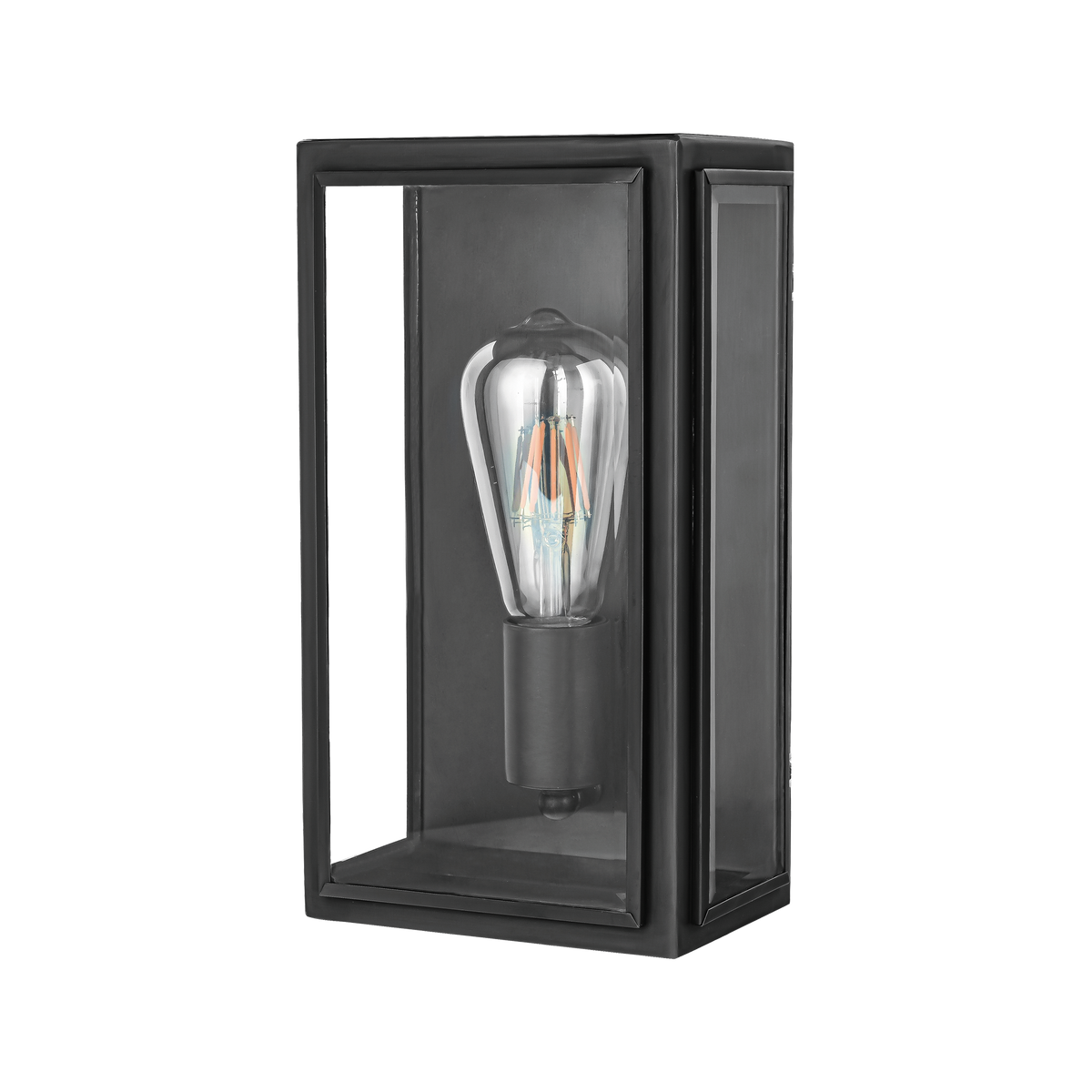 Kent Blk 1 Light E27 Brass Flush Wall Exterior