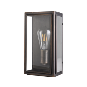 Kent Blk 1 Light E27 Brass Flush Wall Exterior