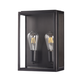 Kent Blk 1 Light E27 Brass Flush Wall Exterior