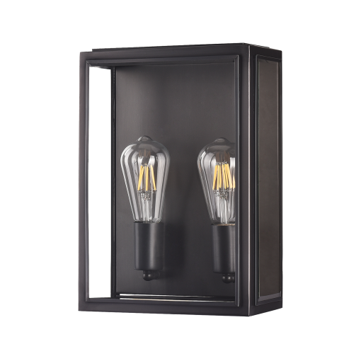 Kent Blk 1 Light E27 Brass Flush Wall Exterior
