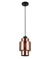 LAMINA: Retro Copper Coloured Glass Double Cylinder Pendant Light