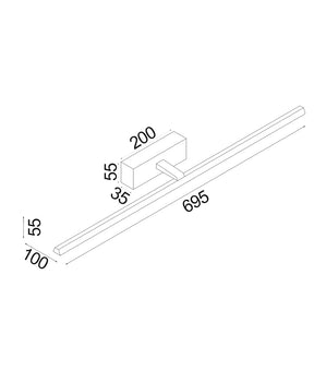 LINEAL Interior LED Tri-CCT Dimmable Vanity / Picture Wall Lights IP44 (L695mm)