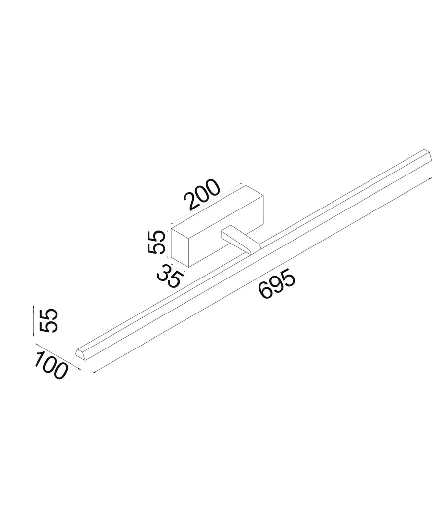 LINEAL Interior LED Tri-CCT Dimmable Vanity / Picture Wall Lights IP44 (L695mm)