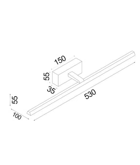 LINEAL Interior LED Tri-CCT Dimmable Vanity / Picture Wall Lights IP44 (L530mm)