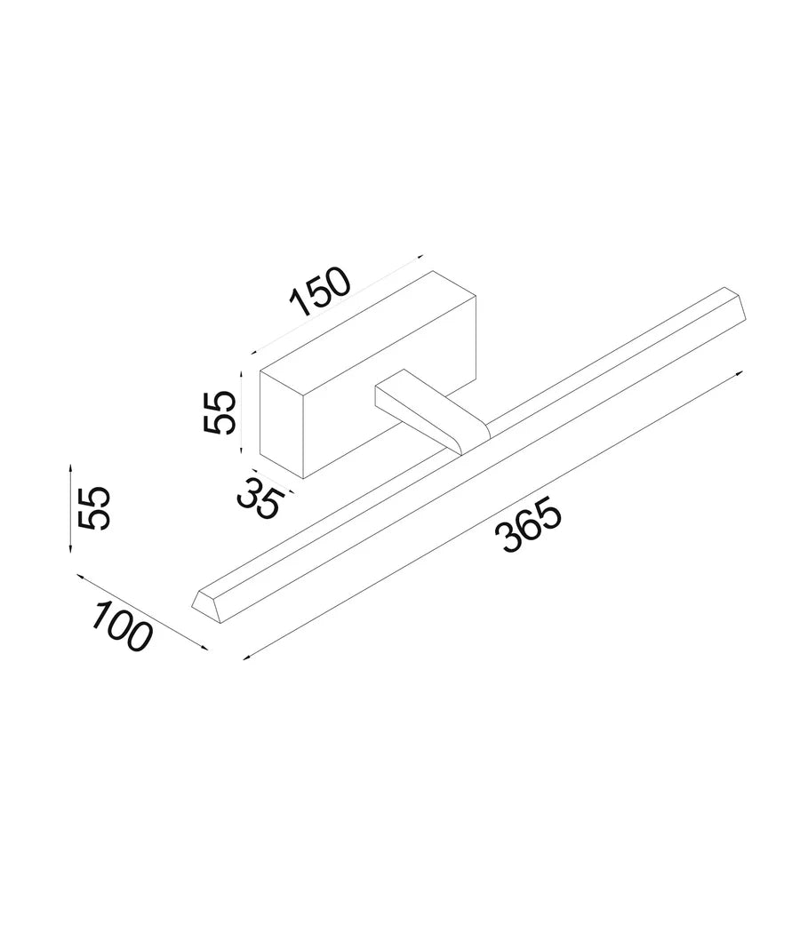 LINEAL Interior LED Tri-CCT Dimmable Vanity / Picture Wall Lights IP44 (L365mm)