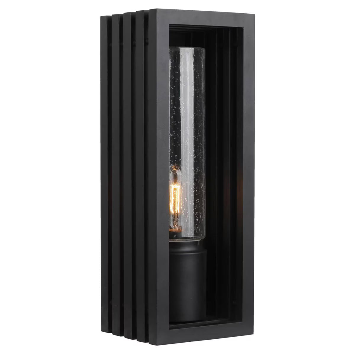 Portico Small Outdoor Wall Sconce Matte Black