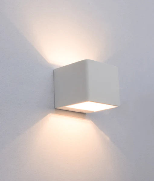 LONDON City Series LED Interior Matte White Cube Up/Down Wall Light
