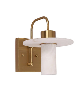 WALL Int S/M SES WH Alabaster w/Brass Highlight & SQR Base Cylinder OD200mm (Shade)