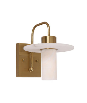 WALL Int S/M SES WH Alabaster w/Brass Highlight & SQR Base Cylinder OD200mm (Shade)