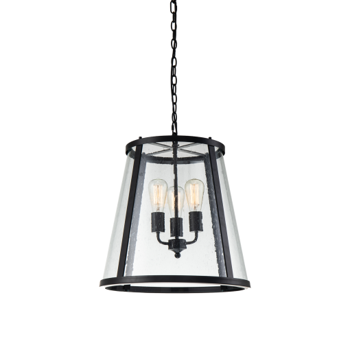 Lauren P3 BK/LN 3 Light Large 48cm E27 Pendant