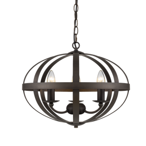 Lincon P3 Iron 3 Light Small 45cm E14 Pendant Weathered Iron