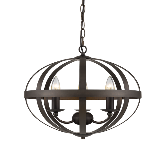 Lincon P3 Iron 3 Light Small 45cm E14 Pendant Weathered Iron