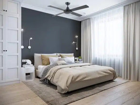 Link 1220mm 4 Blade Ceiling Fan Only Matt Black