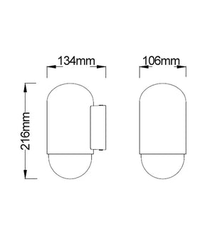 MAGNUM Exterior Oval Surface Mounted Wall Lights IP44