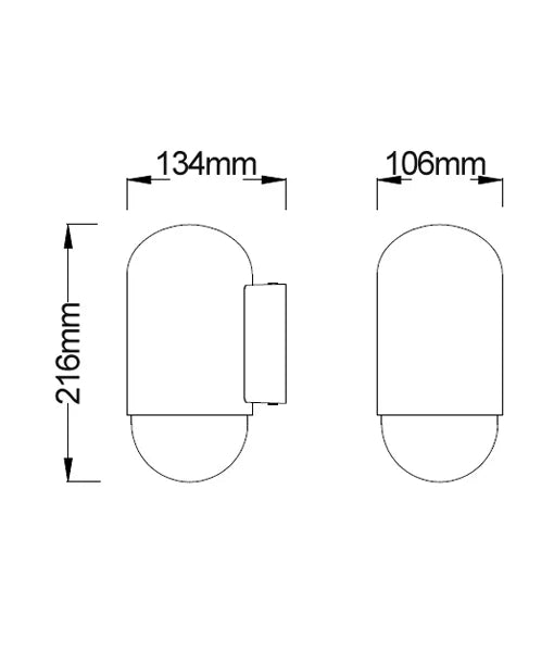 MAGNUM Exterior Oval Surface Mounted Wall Lights IP44