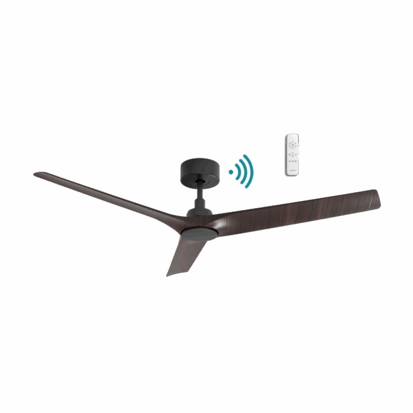 Cordoba DC 1320mm 3 ABS Blade WIFI & Remote Control Ceiling Fan Only Matt Black Walnut