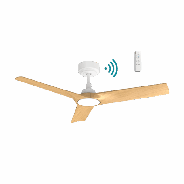 Cordoba DC 1320mm 3 ABS Blade WIFI & Remote Control Ceiling Fan Only Matt White/Oak