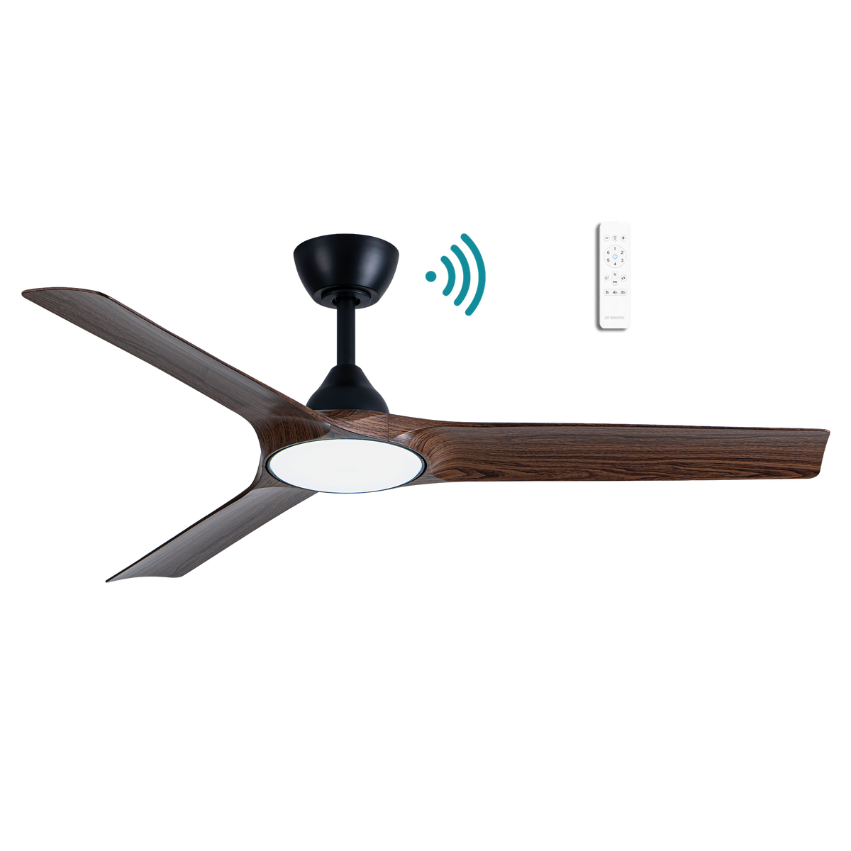 Alpine DC 1320mm 3 ABS Blade WIFI & Remote Control Ceiling Fan with Variable Dim 18w CCT LED Light Matt Black