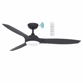 Newport DC 1420mm 3 ABS Blade WIFI & Remote Control Ceiling Fan with Variable Dim 18w CCT LED Light Matt Black