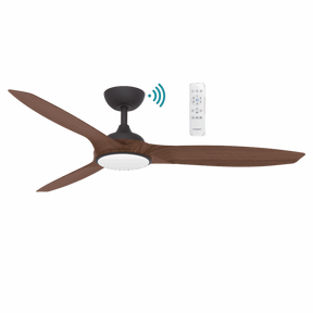 Newport DC 1420mm 3 ABS Blade WIFI & Remote Control Ceiling Fan with Variable Dim 18w CCT LED Light Old Bronze/Walnut